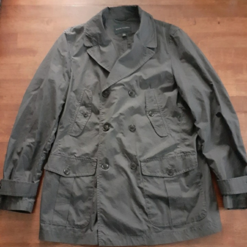 Banana Republic Gray Trench Rain Coat Size Large